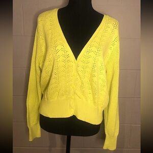 Chartreuse cardigan sweater
